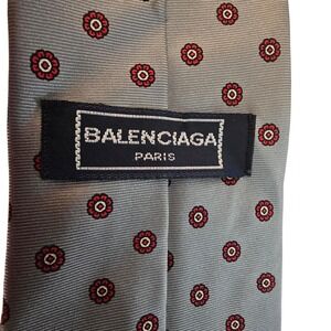 Balenciaga Vintage Paris Silk Floral Necktie Mens Designer Luxury